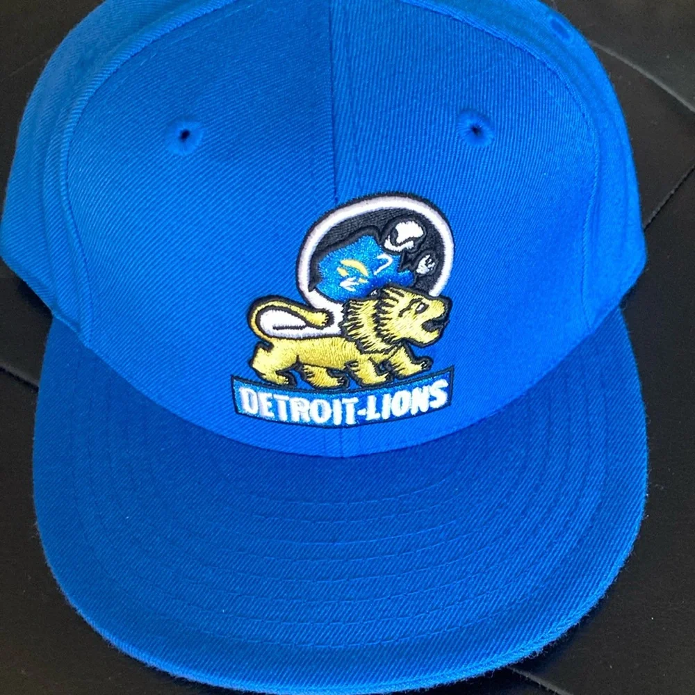 Vintage Detroit Lions Blue Cap - Picture 1 of 5